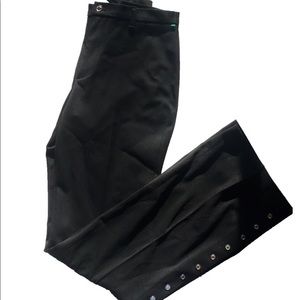 NWT Vertigo Paris Fitted Black Silver Snap Slacks